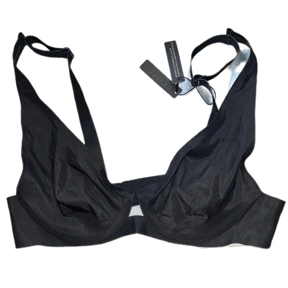 SKIMS Naked Underwire Plunge Bra Black Onyx 34B - Picture 3 of 5